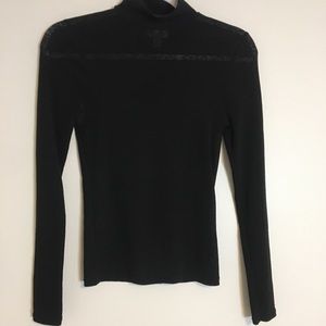 Top shop Black Sheer Long Sleeve Size 8